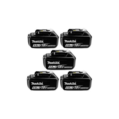 Set of 5 Makita BL1850B 18V LXT 5.0Ah Lithium-Ion Batteries