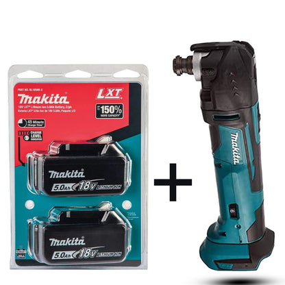 Makita DTM51Z 18V Multi-Tool Kit – Cordless, Blue, 2 x 5.0Ah Li-Ion Batteries